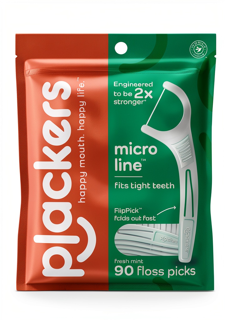 Mint dental flossers being used on an office desk