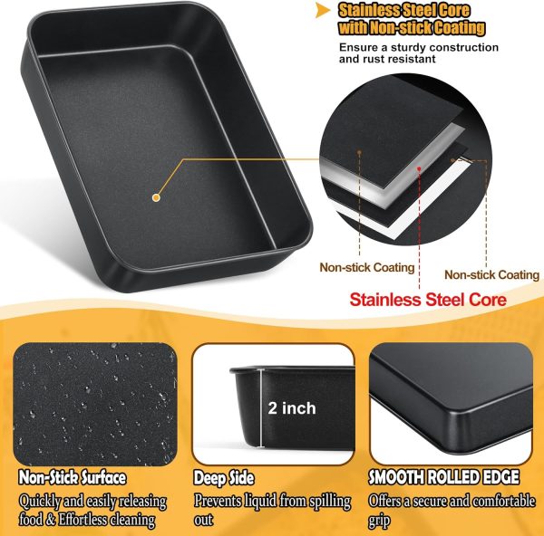 TeamFar Lasagna Pan Nonstick Coated Stainless Steel Baking-2