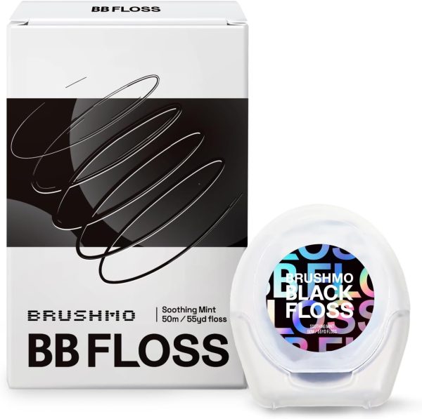 Brushmo Black Floss Dental Plaque Removal Vegan Mint-0