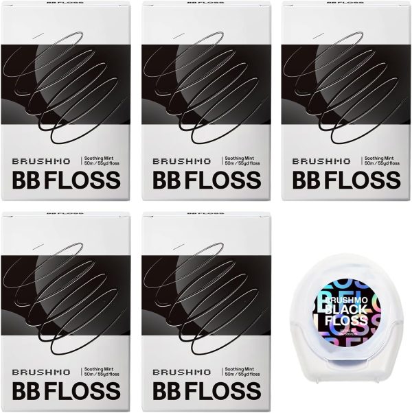 Brushmo Black Floss Dental Floss Vegan Mint Plaque Removal-0
