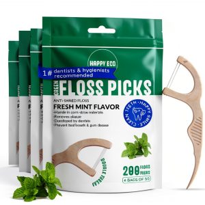 Reusable Dental Floss Picks EcoFloss Charcoal Mint-0