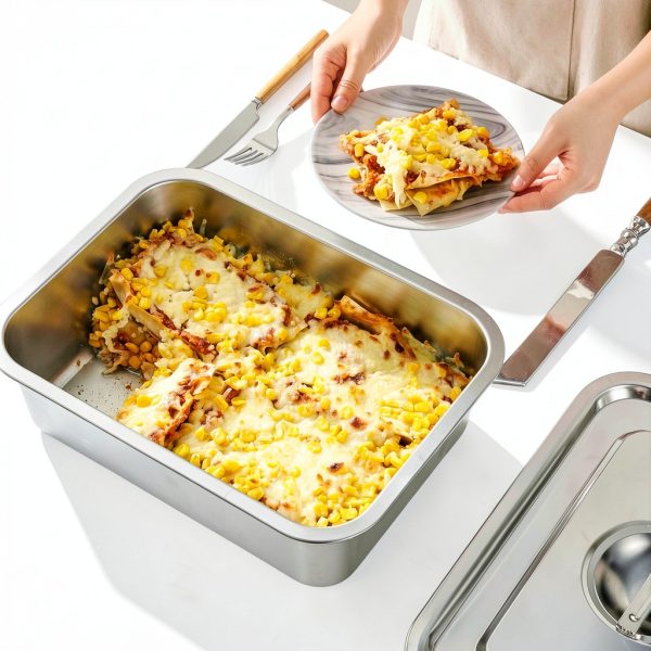 CozyState Lasagna Pan Stainless Steel Non-Stick with Lid-7
