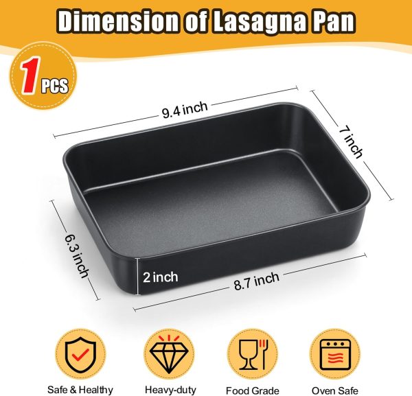 TeamFar Lasagna Pan Nonstick Coated Stainless Steel Baking-1