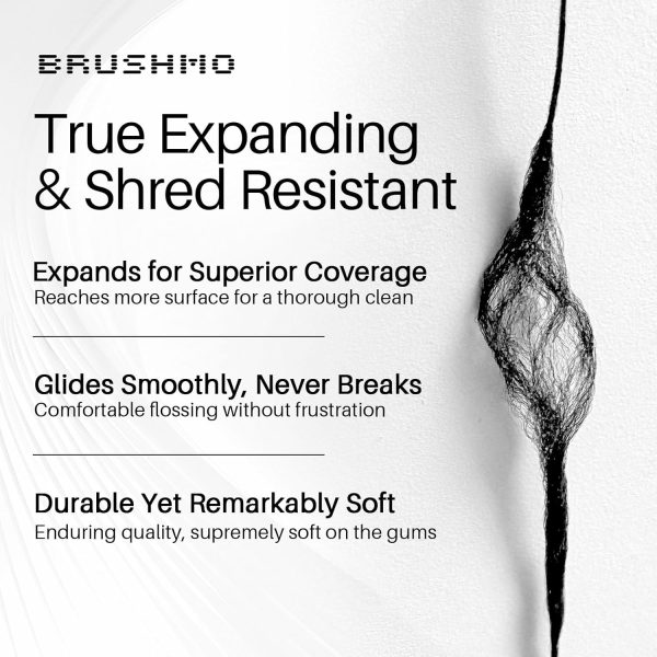 Brushmo Black Floss Dental Floss Vegan Mint Plaque Removal-3