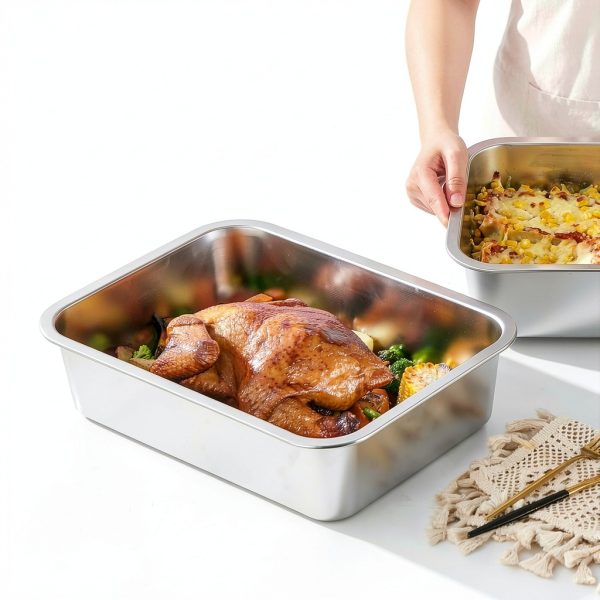 CozyState Lasagna Pan Stainless Steel with Lid Oven Safe-1