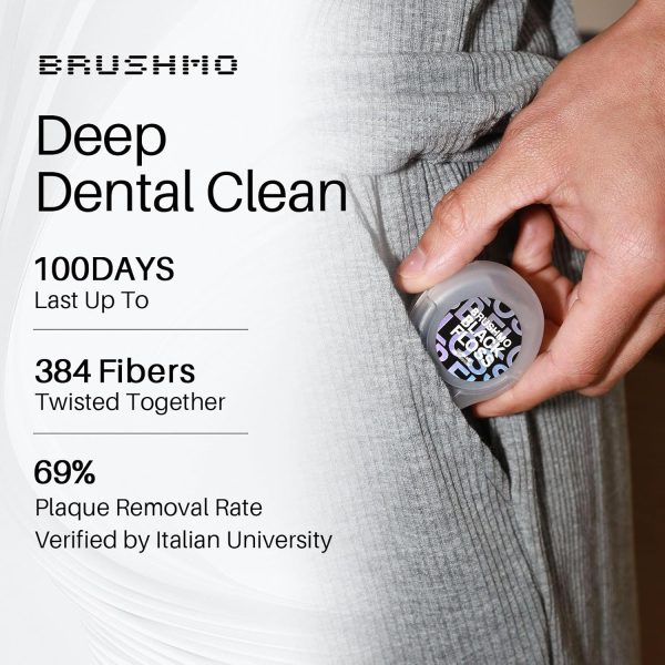 Brushmo Black Floss Dental Floss Vegan Mint Plaque Removal-2