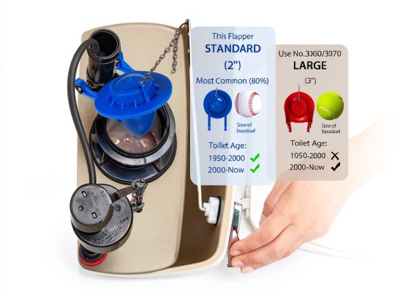SooDeei Toilet Flapper Replacement Blue T6688-3