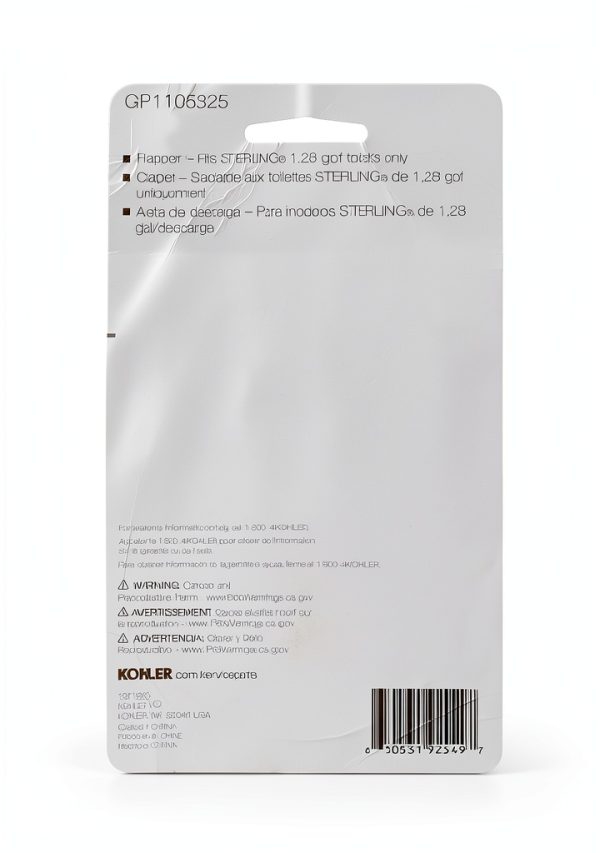 Kohler Toilet Flapper CP Floor Mounted Plastic GP1105825-4