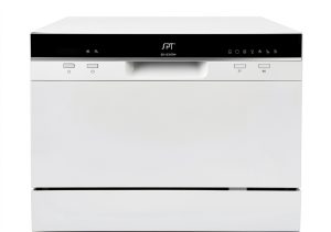 SPT SD-2224DW ENERGY STAR Countertop Dishwasher with Delay Start - Portable Dishwasher with Stainless Steel Interior and 6 Place Settings for Apartment Office And Home Kitchen, White-0