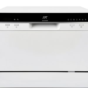 SPT SD-2224DW ENERGY STAR Countertop Dishwasher with Delay Start - Portable Dishwasher with Stainless Steel Interior and 6 Place Settings for Apartment Office And Home Kitchen, White-0