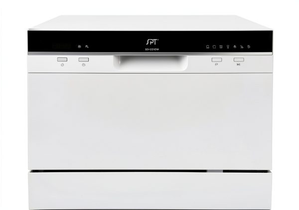 SPT SD-2224DW ENERGY STAR Countertop Dishwasher with Delay Start - Portable Dishwasher with Stainless Steel Interior and 6 Place Settings for Apartment Office And Home Kitchen, White-0