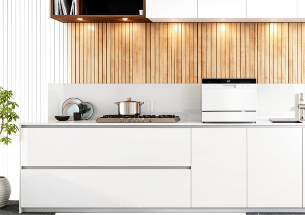 SPT SD-2224DW ENERGY STAR Countertop Dishwasher with Delay Start - Portable Dishwasher with Stainless Steel Interior and 6 Place Settings for Apartment Office And Home Kitchen, White-1