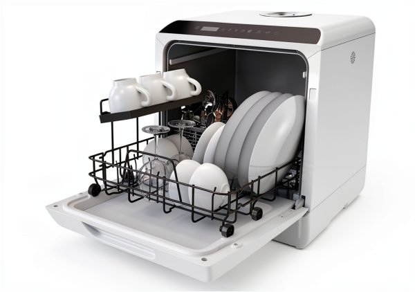 Portable Dishwasher Countertop Dishwasher with 5L Built-in Water Tank, No Hookup Needed, 5 Washing Programs, Air-dry Function, Fruit Washing, Delay Function, Mini Dishwasher for Apartment, RVs-1