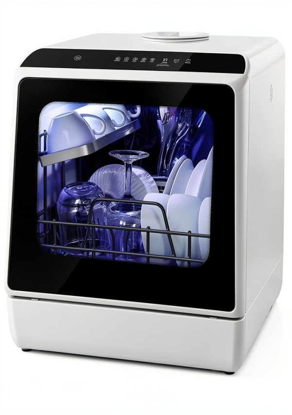 Portable Countertop Dishwasher FOHERE TDQR01 Dual Spray 6 Programs-0
