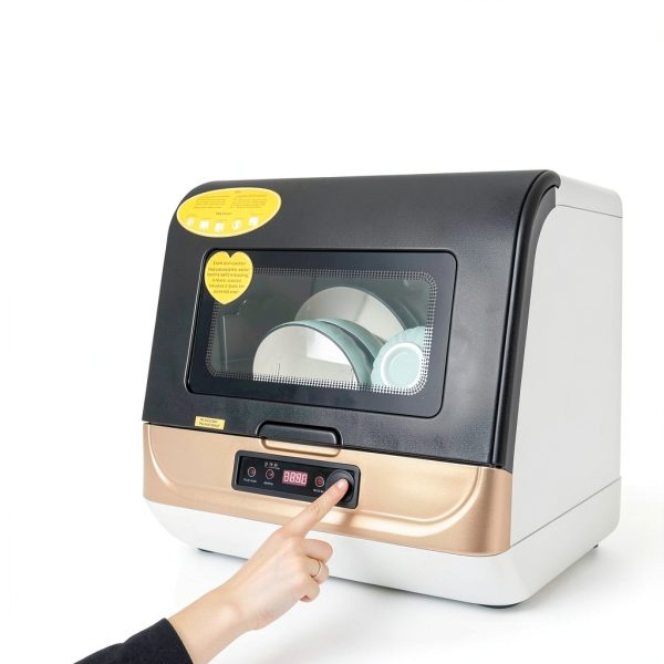 3-in-1 Countertop Dishwasher, Mini Portable Dishwasher with 360° Rotating Spray, Tabletop Small Dish Washer with 7.8L Built-in Water Tank for Home, Apartments, RVs-2