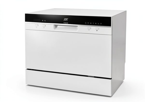 SPT SD-2224DW ENERGY STAR Countertop Dishwasher with Delay Start - Portable Dishwasher with Stainless Steel Interior and 6 Place Settings for Apartment Office And Home Kitchen, White-2