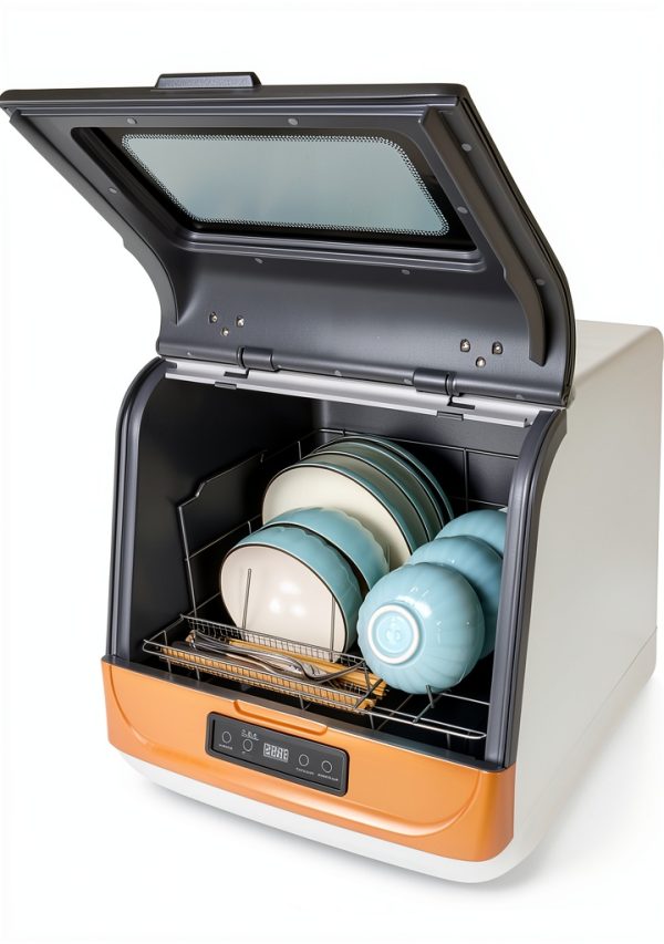 3-in-1 Countertop Dishwasher, Mini Portable Dishwasher with 360° Rotating Spray, Tabletop Small Dish Washer with 7.8L Built-in Water Tank for Home, Apartments, RVs-7